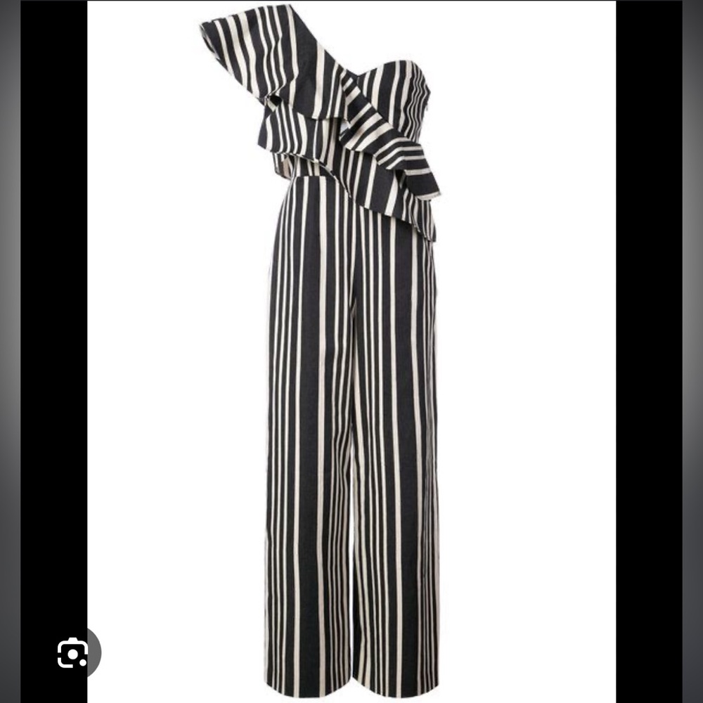 Asymmetrical Striped Jumpsuit